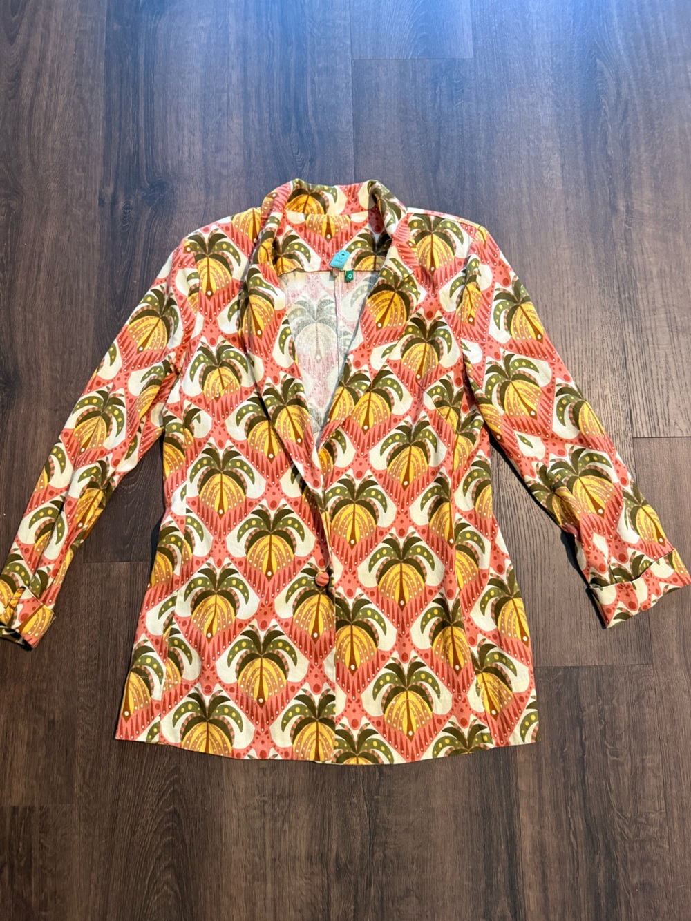 FARM Rio Multicolor Palm-Print Blazer Jacket - Picture 8 of 8